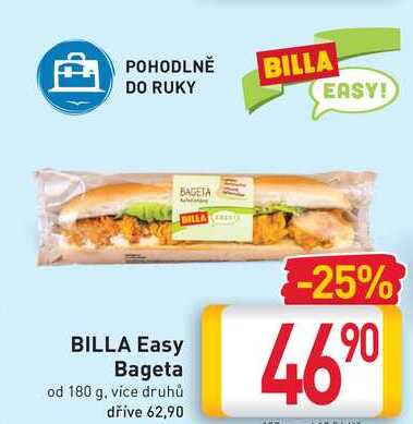 BILLA Easy Bageta od 180 g, více druhů