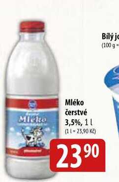 Mléko čerstvé 3,5%, 1l