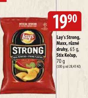 Lay's Strong, Maxx, různé druhy, 65g v akci | AkcniCeny.cz