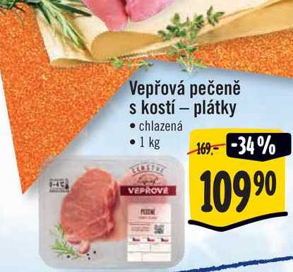 Vepřová pečeně s kostí - plátky 1 kg