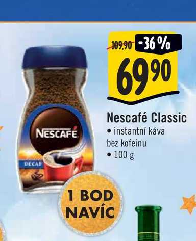  Nescafé Classic, instantní káva bez kofeinu  100 g