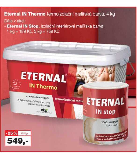 Eternal IN Thermo termoizolační malířská barva, 4 kg 