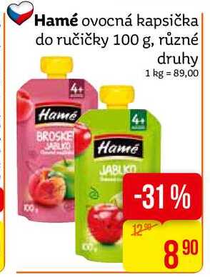 Hamé ovocná kapsička do ručičky, 100 g