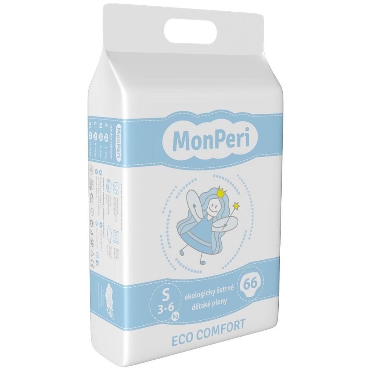 MonPeri EKO Jednorázové plenky comfort S (3–6 kg)