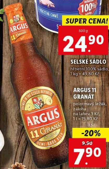 ARGUS 11 GRANÁT polotmavý ležák, 0,5 l