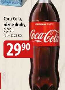 Coca-Cola různé druhy, 2,25l