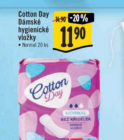  Cotton Day Dámské hygienické vložky 20 ks