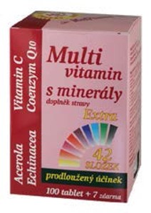 MedPharma Multivitamin s minerály + extra C,Q10, 42 složek 107 tablet