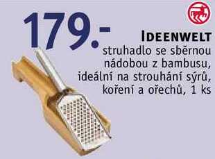 IDEENWELT struhadlo se sběrnou nádobou z bambusu, ideální na strouhání sýrů, koření a ořechů, 1 ks