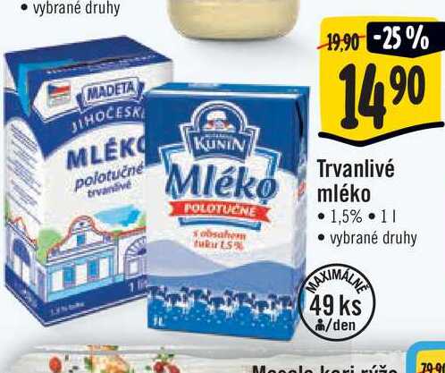  Trvanlivé mléko 1 l