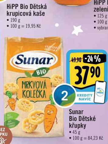 Sunar Bio Dětské křupky, 45 g