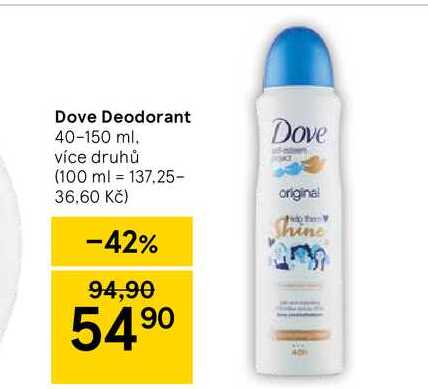 Dove Deodorant 40-150 ml