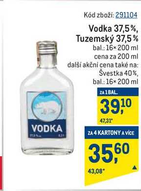 Vodka 37,5% / Tuzemský 37,5% 200 ml 