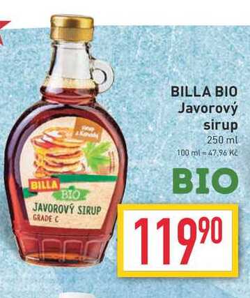 BILLA BIO Javorový sirup 250 ml