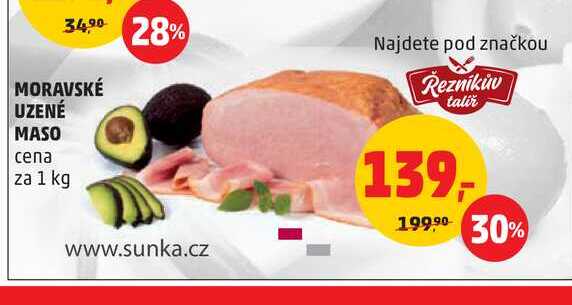 MORAVSKÉ UZENÉ MASO cena za 1 kg 