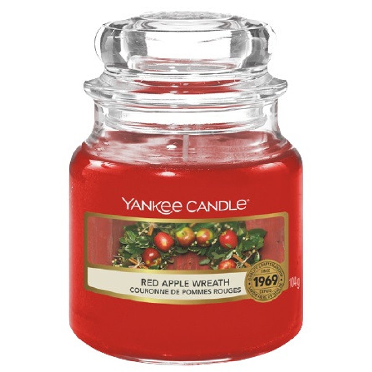 Yankee Candle Classic Red Apple Wreath malá vonná svíčka v akci
