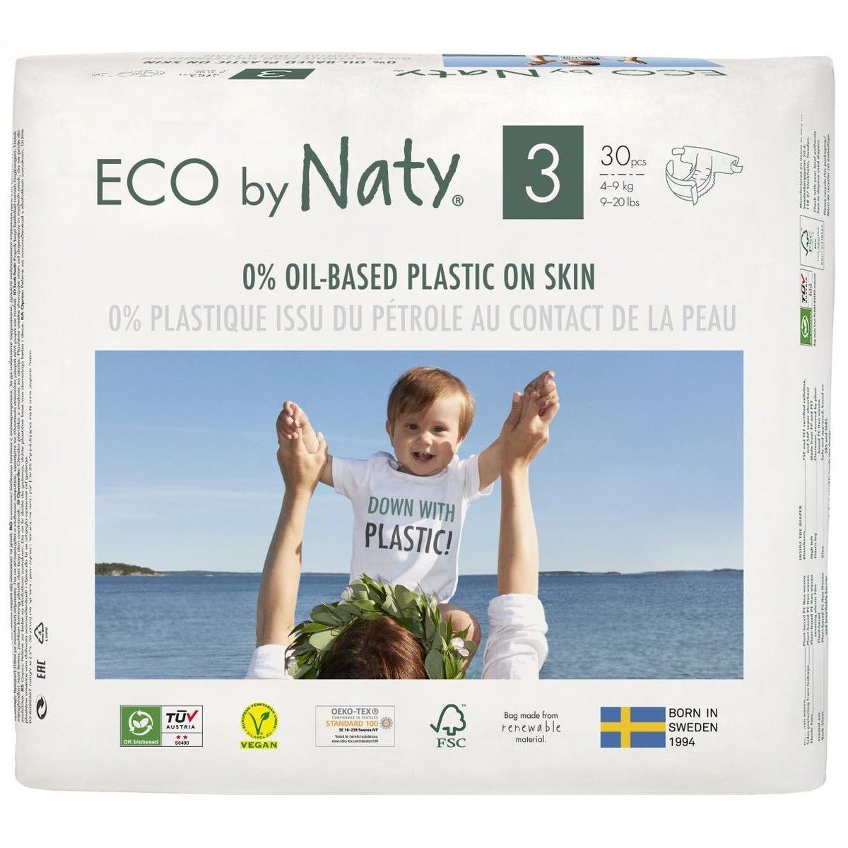Eco by Naty BIO Jednorázové dětské plenky midi (velikost 3) 4–9 kg