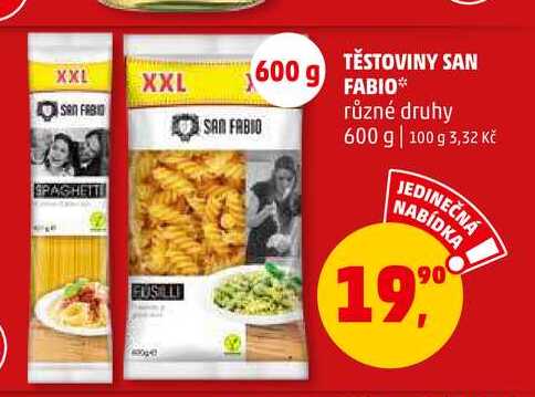 TĚSTOVINY SAN FABIO, 600 g