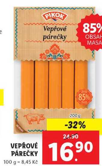 VEPŘOVÉ PÁREČKY, 200 g