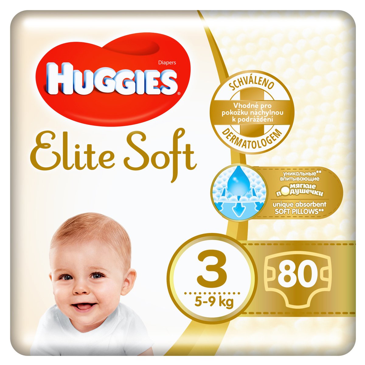 Huggies Elite soft jednorázové plenky 3 (5–9 kg)