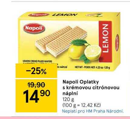 Napoli Oplatky s krémovou citrónovou náplní 120 g 