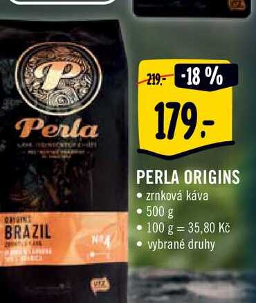    PERLA ORIGINS zrnková káva 500 g 