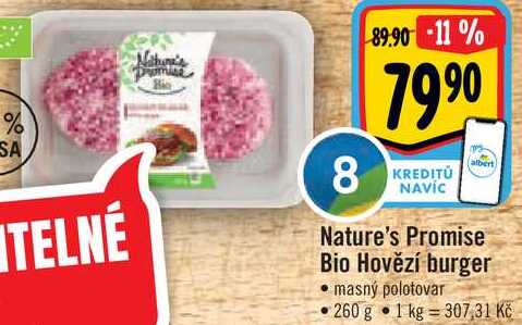Nature's Promise Bio Hovězí burger, 260 g