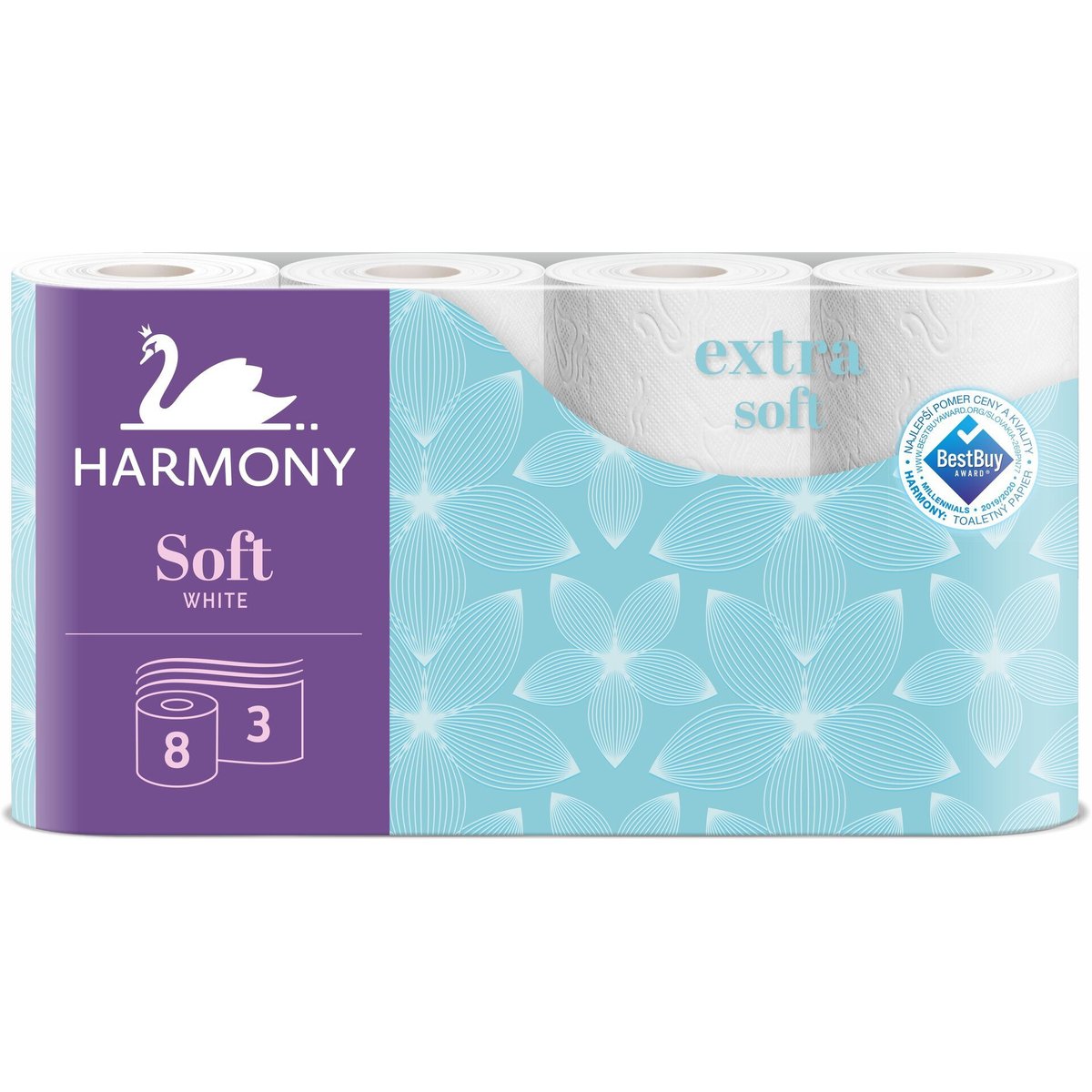 Harmony Soft toaletní papír 3vrstvý, 8 ks