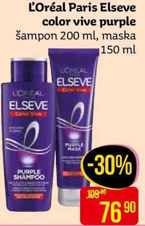 L'Oréal Paris Elseve color vive purple šampon 200 ml, maska 150 ml 