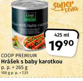 Coop premium Hrášek s baby karotkou 425ml