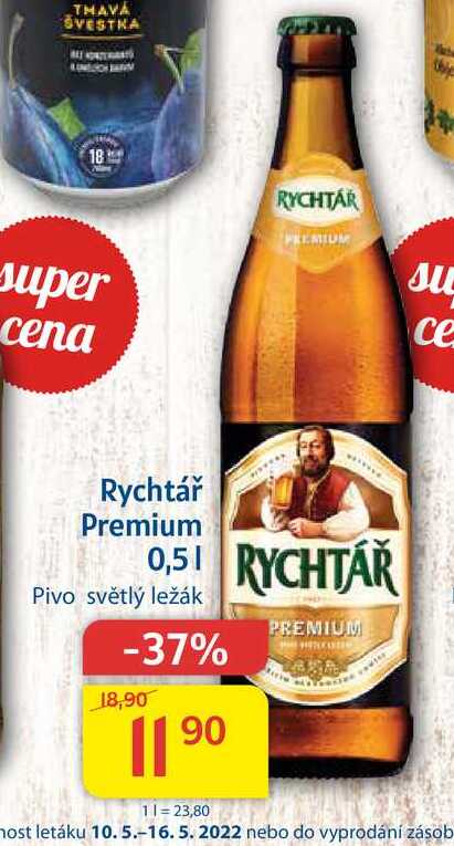 Rychtář Premium Pivo světlý ležák 0,5l
