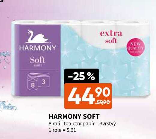  HARMONY SOFT 8 roli toaletní papír - 3vrstvý 