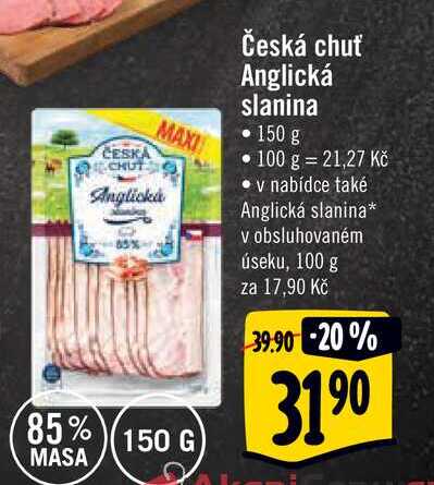 Česká chuť Anglická slanina 150g