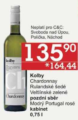 Kolby Chardonnay, 0,75 l