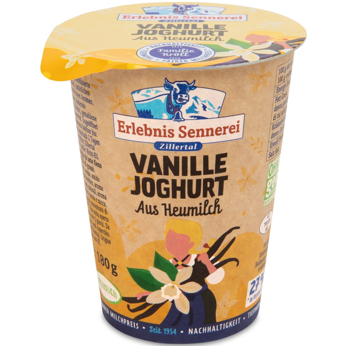 Erlebnis Sennerei Jogurt z louky s příchutí vanilky 3,5 %