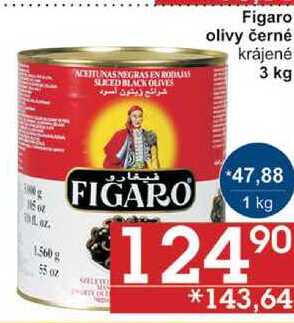 Figaro olivy černé krájené, 3 kg