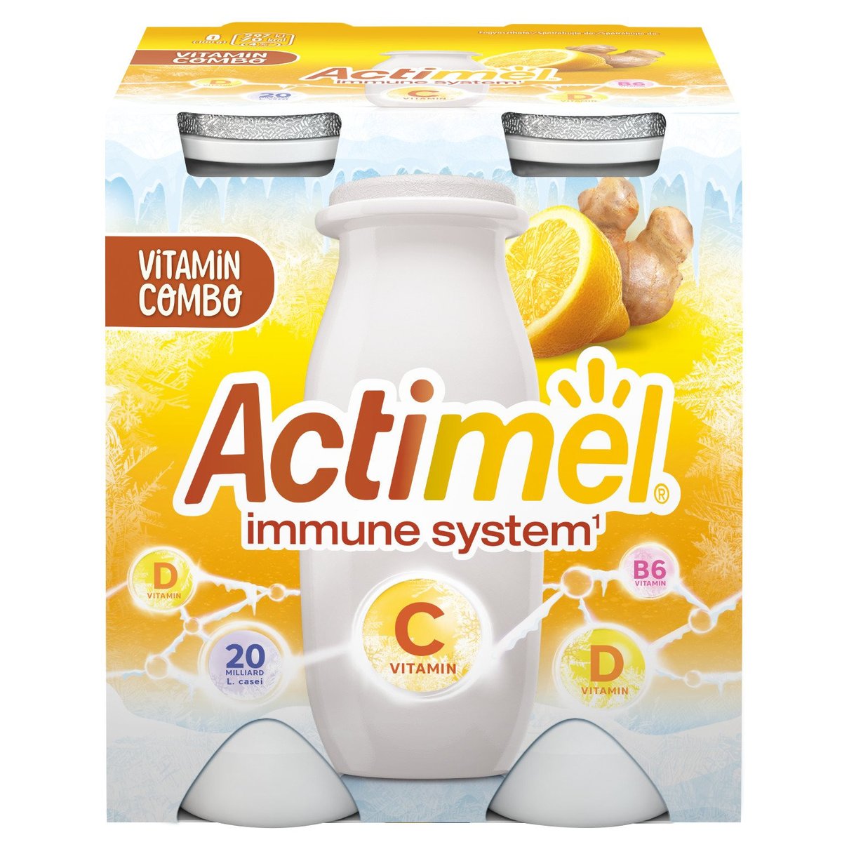 Actimel Probiotický nápoj s vitamínem C Citron-Zázvor 4×100g