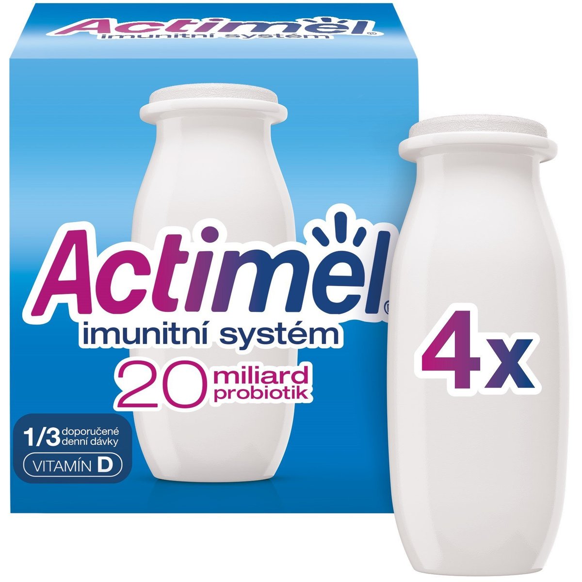 Actimel Probiotický nápoj bílý 4×100 g
