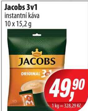 Jacobs 3v1 instantní káva 10 x 15,2g