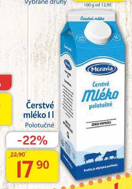 Moravia Čerstvé mléko polotučné 1l 