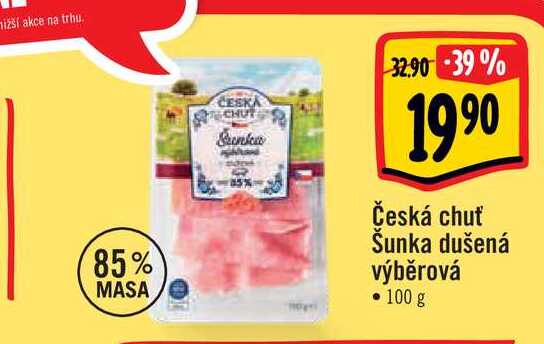  Česká chuť Šunka dušená výběrová  100 g 