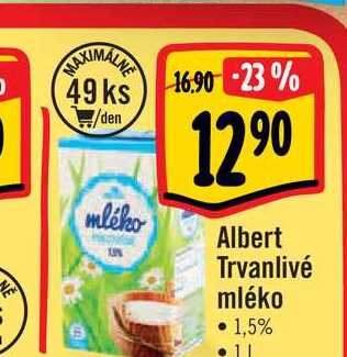   Albert Trvanlivé mléko  1 l