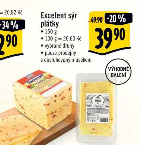  Excelent sýr plátky • 150 g 