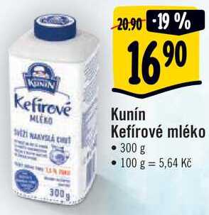 Kunín Kefírové mléko, 300 g