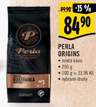 PERLA ORIGINS mletá káva, 250 g