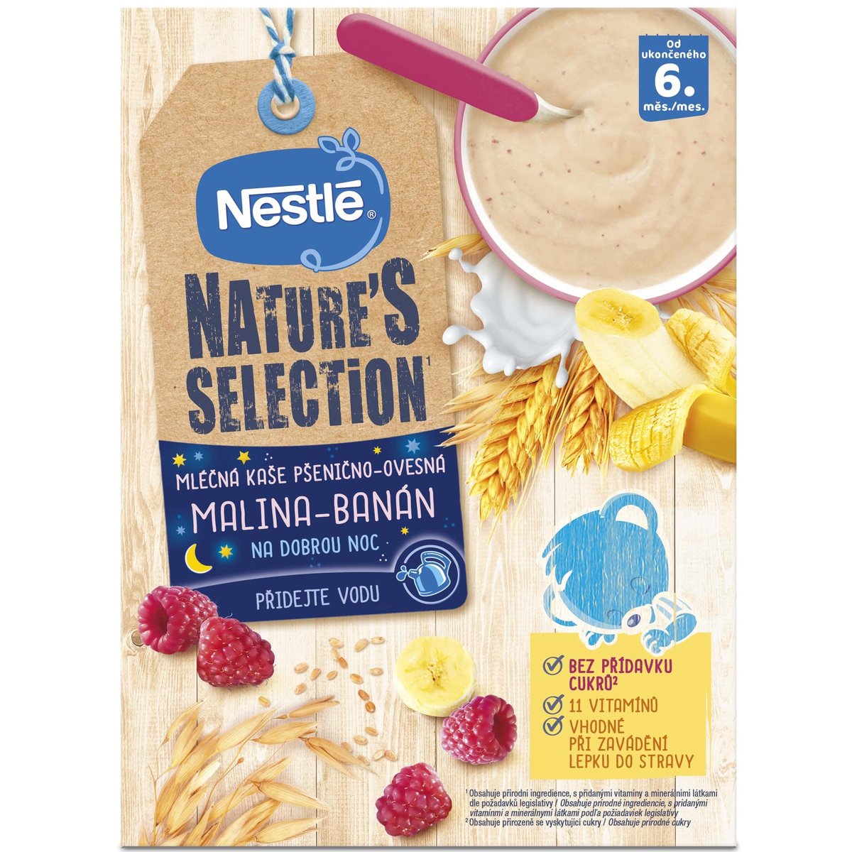 Nestlé Nature's Selection Mléčná kaše pšenično-ovesná malina a banán