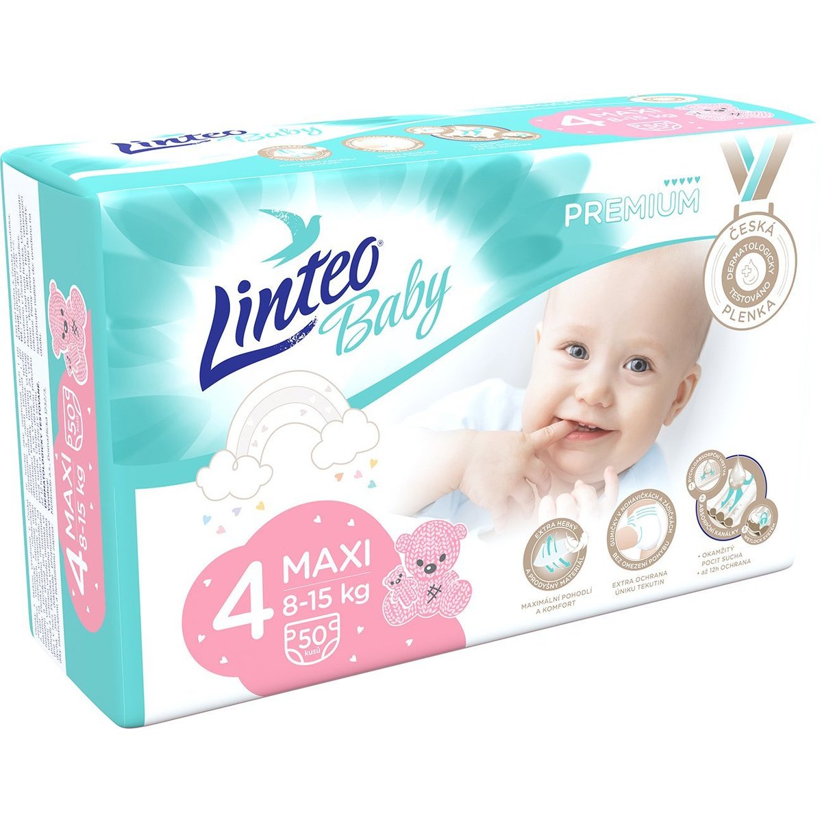 Linteo Baby Premium jednorázové plenky maxi (velikost 4) 8–15 kg