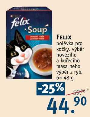 FELIX polévka pro kočky, 6x 48 g