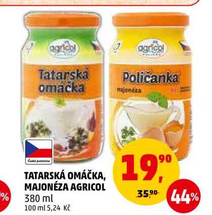 TATARSKÁ OMÁČKA AGRICOL, 380 ml