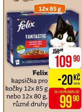 Felix kapsička pro kočky 12x 85 g nebo 12x 80 g